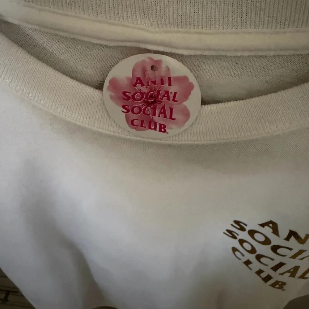 Anti Social Social Club White T‑Shirt with Gold Foil Logo